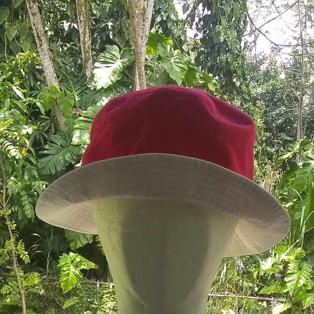 2 Women's Bucket Hats, Red & Denim